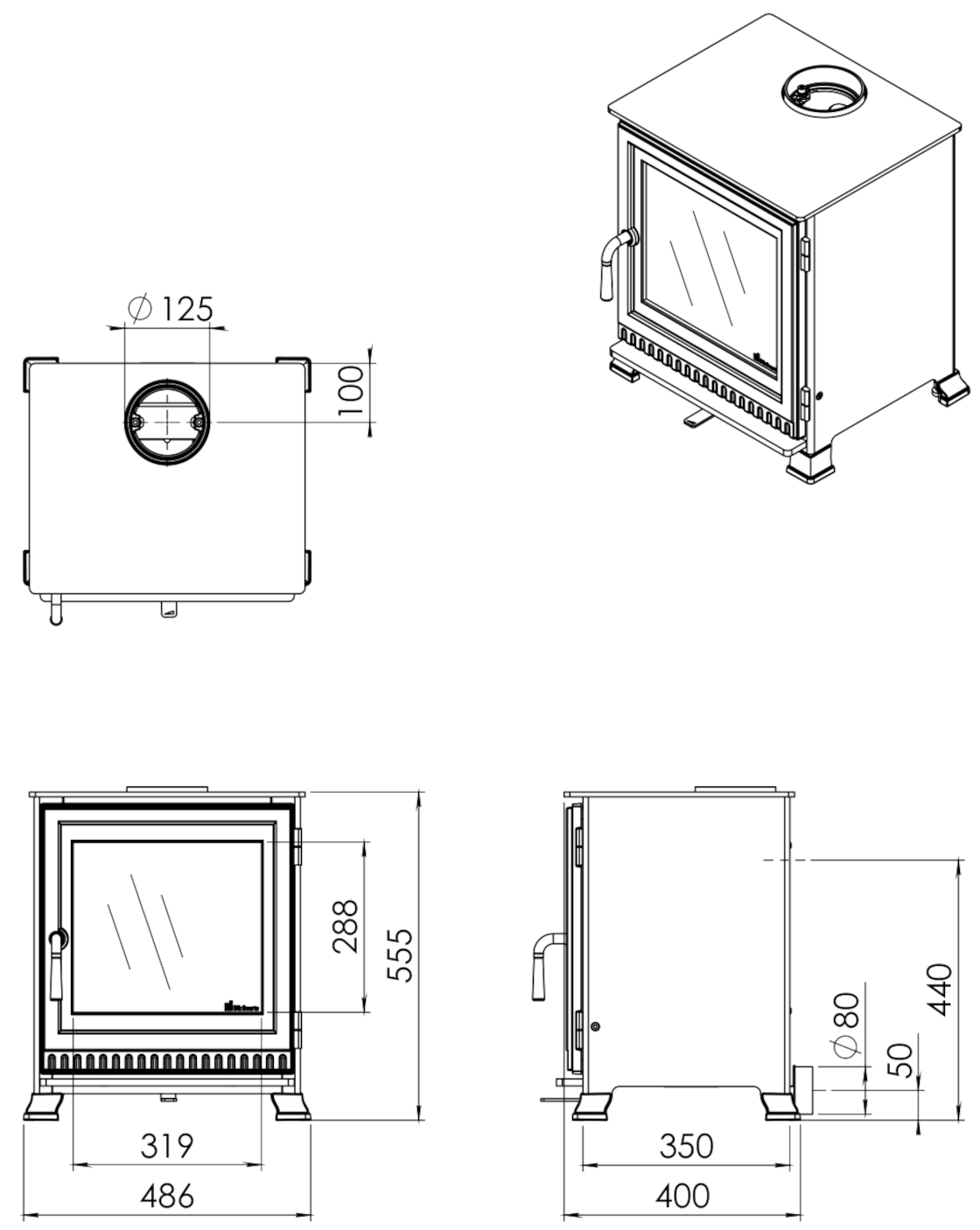 Poêle à bois Aste 5