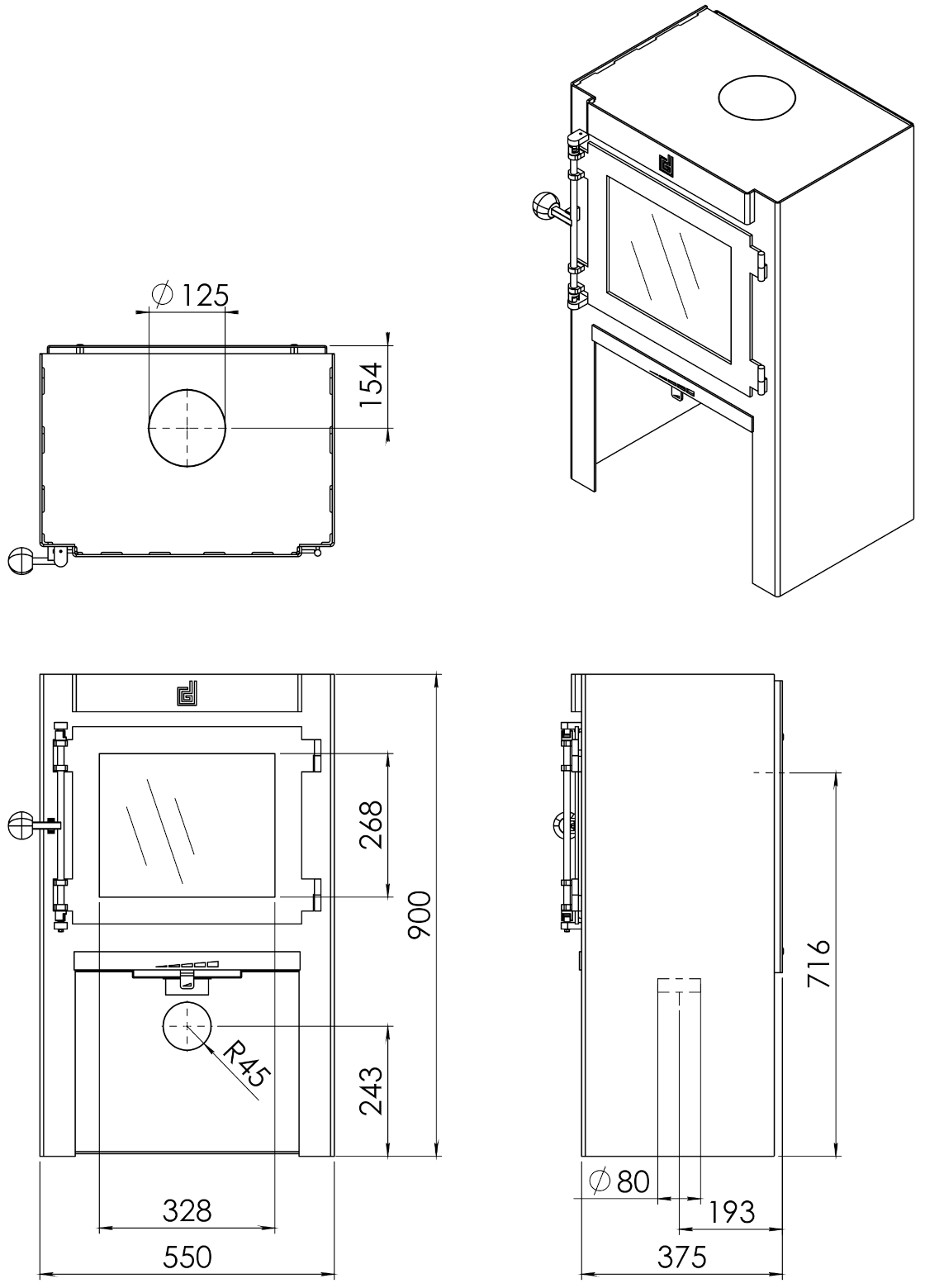 Poêle à bois Jannik Médium High