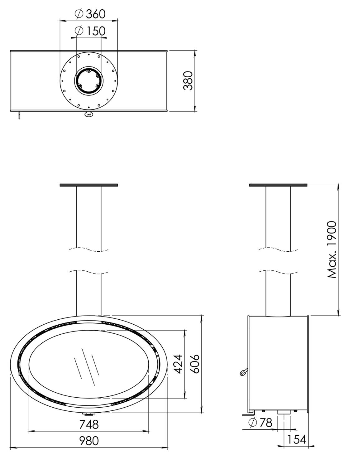 Oval Front Wall - (accroché au mur)