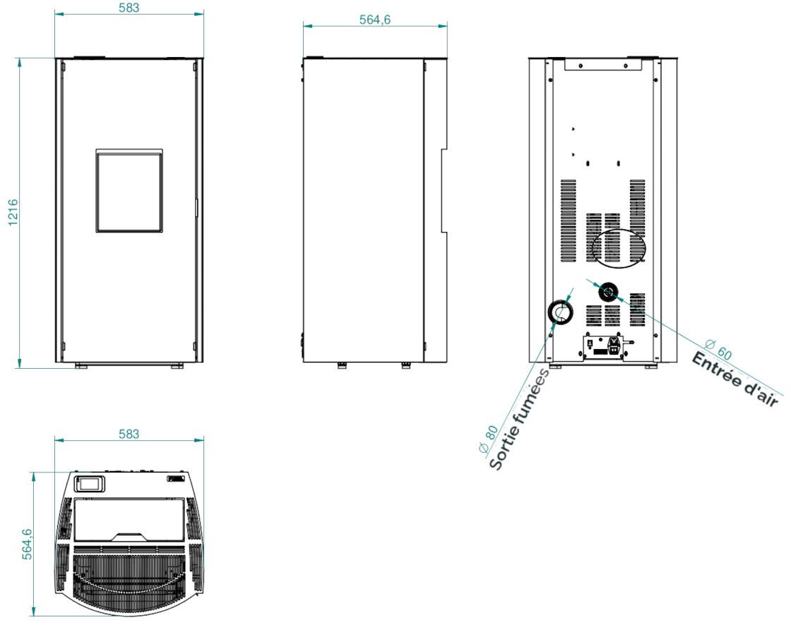 Poêle à granulés Kora 13 - acier noir