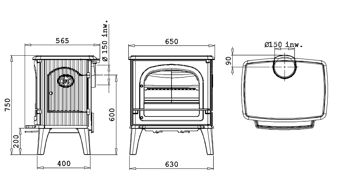 Poêle à bois - 64 CB 10 Kw - Deco Poele